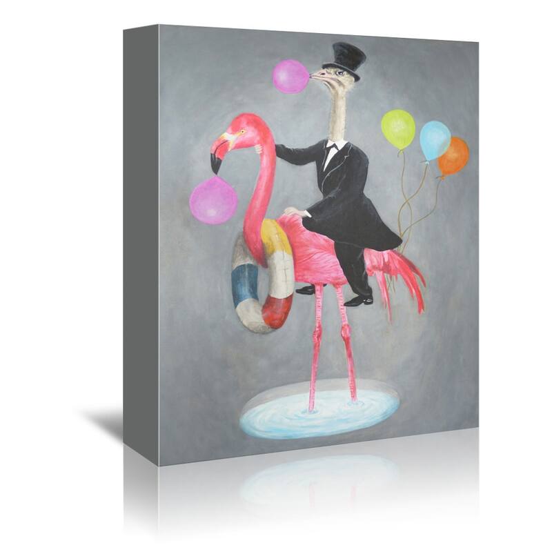 Americanflat 8" x 10" Flamingo With Ostrich by Coco De Paris Wrapped